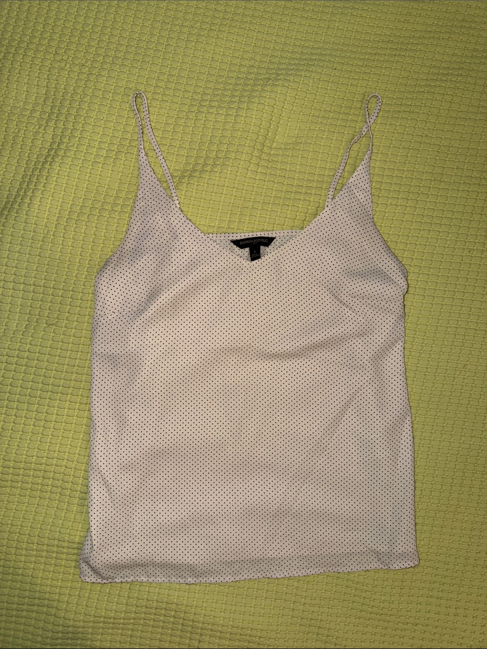 Banana Republic Cream Camisole with Black Micro Dot Print